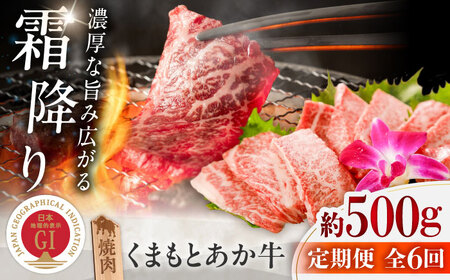 【全6回定期便】GI認証 くまもとあか牛 焼肉 約500g 計約3kg あか牛焼肉 BHAZ027