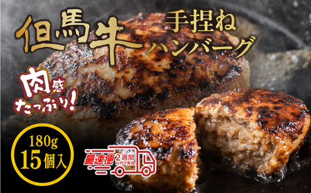 〈スピード出荷〉但馬牛 ハンバーグ 2.7kg  《 180g × 15個 》 小分け ハンバーグ MSK018