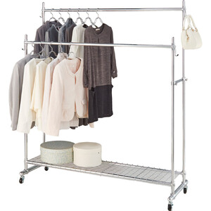  【シリーズ累計100000台突破！】プロ仕様 頑丈ハンガーラック ダブルタイプ・幅150cm_1904000019_00 | 収納 収納