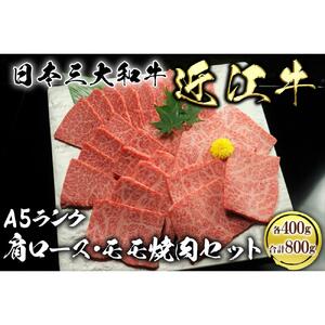 近江牛 A5ランク 焼肉セット 800g（ 肩ロース400g、モモ400g ）