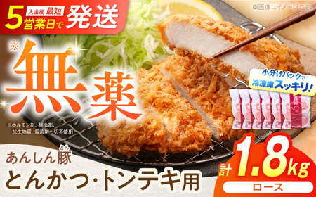 豚肉 とんかつ・トンテキ用 ロース 1.8kg 国産豚肉 / 藤井ファーム[AWAF065]