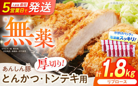 豚肉 リブロース とんかつ・トンテキ用 計1.8kg 白川町 / 藤井ファーム[AWAF068]