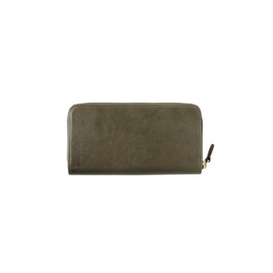 「千菱」 ラウンド 長財布 栃木レザーWコガシ /カーキ L001