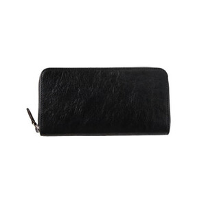 「千菱」 ラウンド  長財布 栃木レザーWコガシ /黒 L001