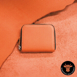 ミニマム財布(ラウンド)本革バスケ/オレンジ ML074