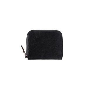 ミニマム財布栃木レザーWコガシ/黒 L008