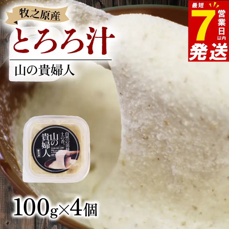 【7日以内発送】【ZIP!で紹介されました!】 とろろ 山の貴婦人 100g × 4個 尾白弁当 とろろ 