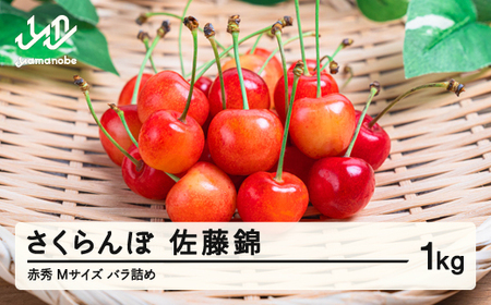 【先行予約】さくらんぼ 佐藤錦 赤秀 M玉 ご家庭用 1kg バラ詰 2026年産 令和8年産 山形県産 mm-snamx1000