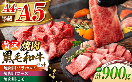 くまもと黒毛和牛 藤彩牛 焼肉用3種セット 計約900g  焼肉 BHAD124