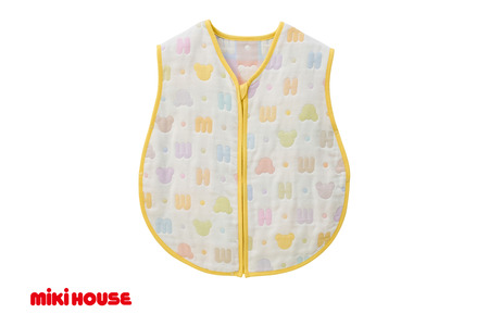 【ミキハウス】パステルロゴ柄ガーゼスリーパー（48-12）赤ちゃん 子供 ベビー グッズ 播州織 mikihouse ミキハウス ガーゼ 六重織