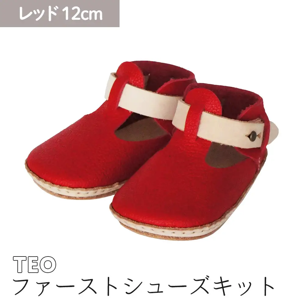 ファーストシューズキット　TEO　【レッド】名入れプレート付き
