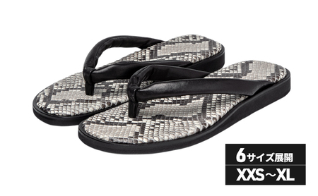 TUっKAKE Python（パイソン）　ユニセックス ファッション 靴 シューズ 栃木レザー つっかけ BN003 L（26.5〜27.0cm）