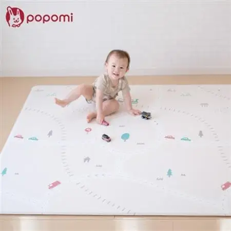 popomi 抗菌もちもちプレイマット　ビビッドtown　140×200×1.6cm【1653065】