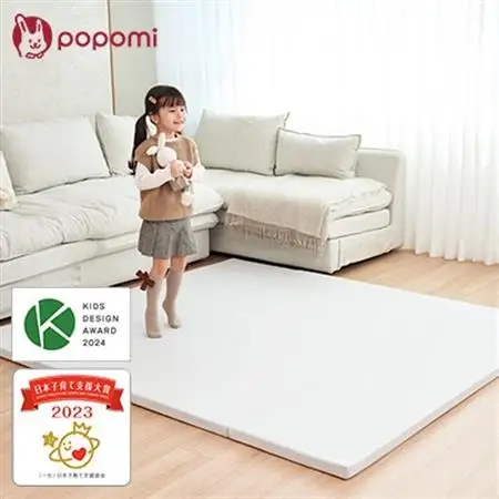 popomi 抗菌プレイマットCLEAN　グレー　140×200×4cm【1653071】