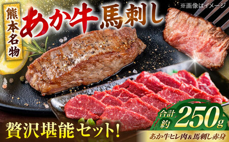 熊本の贅沢 あか牛ヒレ肉約150g 赤身馬刺し約100g ヒレ 馬刺し[AYCB065]