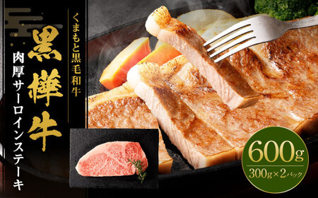 黒樺牛 肉厚サーロインステーキ 600g（300g×2） 牛肉 和牛 お肉 ステーキ 黒毛和牛 国産 九州産 熊本県 湯前町