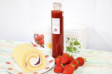 【 小豆島 】豊島産いちごのロールケーキと特製いちごソースセット お菓子 スイーツ 