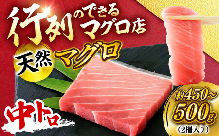 天然 まぐろ 中トロ メバチ（約450~500g（2柵入り））  【横須賀商工会議所 おもてなしギフト事務局（本まぐろ直売所 横須賀本店）】[AKAK094]