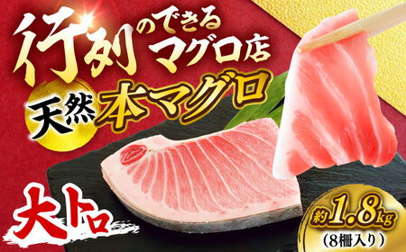 天然 本まぐろ 大トロ 計約1.8kg（8柵入り）  [AKAK105]