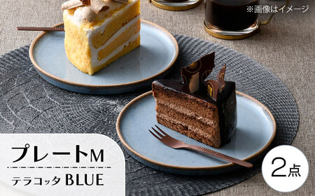 【波佐見焼】テラコッタ・BLUE プレートM 2枚セット【利左エ門窯】[QB67]