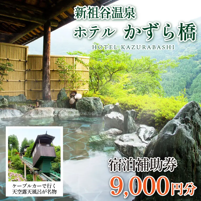 新祖谷温泉ホテルかずら橋 宿泊券 9,000円分 徳島 旅行 温泉 ホテル【 旅行 】