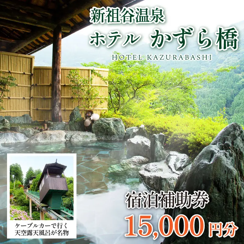 新祖谷温泉ホテルかずら橋 宿泊券 15,000円分 徳島 旅行 温泉 ホテル【 旅行 】