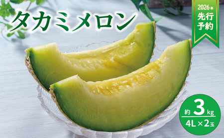 【2026年 先行予約】 貴味 メロン 約 3kg以上 青肉 （ 4L × 2玉 ） 【 メロン 】