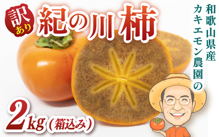 柿 訳あり 紀の川柿 約2kg(箱込) 【BX-kkem008A】