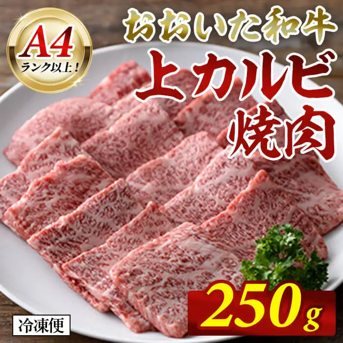 おおいた和牛 A4ランク以上！ 上カルビ 焼肉 (250g)  国産 牛肉 肉 低温熟成 和牛 カルビ 焼き肉 冷凍 【opah019】【ネクサ】