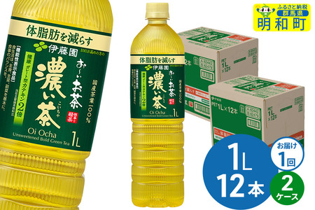 お～いお茶 濃い茶 伊藤園 ＜1L×12本＞【2ケース】1回のみ