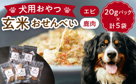 【ペット用おやつ】 《無添加》 玄米×エビ＆鹿肉のミックスおやつセット (計5個) 多治見市 / こなき屋 国産 犬用 おせんべい おやつセット[TEM005]