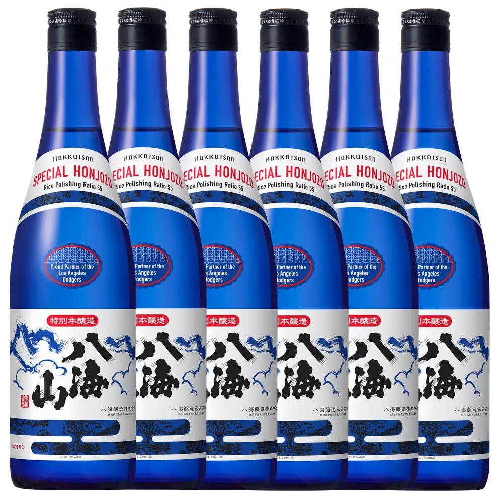 ドジャース公式日本酒 特別本醸造 八海山 ブルーボトル 720ml×6本【八海山 特別本醸造 ドジャース 日本酒 四合瓶 6本 セット 720ml 新潟 地酒 厳選 晩酌 熱燗 お酒 酒 さけ】