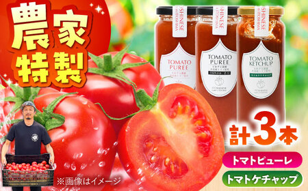 糸島のトマト農家が作る 無添加トマトピューレとケチャップ 3本セット 糸島市 / かわぞえ農園 ケチャップ トマトピューレ [AAM008] 11000 11000円