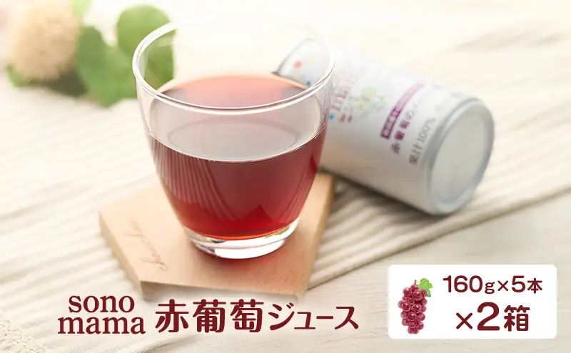 赤葡萄ジュース「sonomama」（160g×5本）×2箱 ぶどう ブドウ ジュース ぶどうジュース 飲料