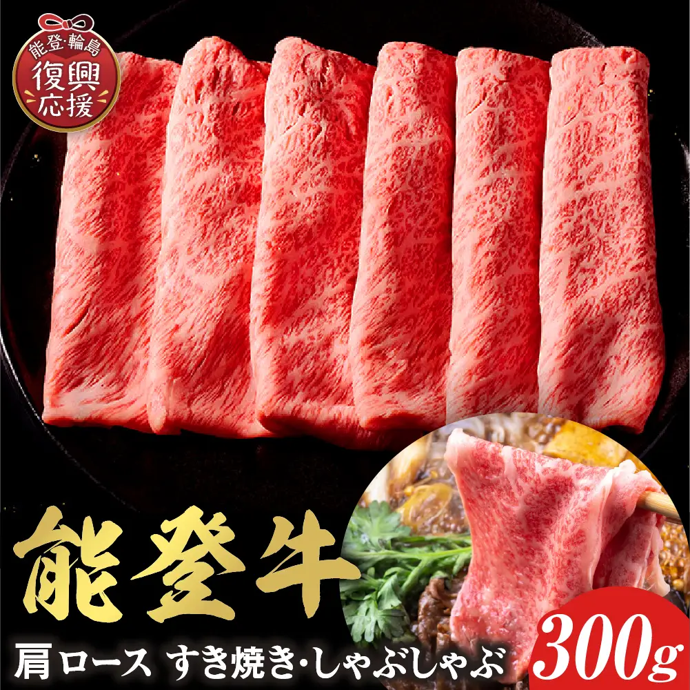 【和牛セレブ】能登牛 牛肩ロース  300g　wa111　肩ロース