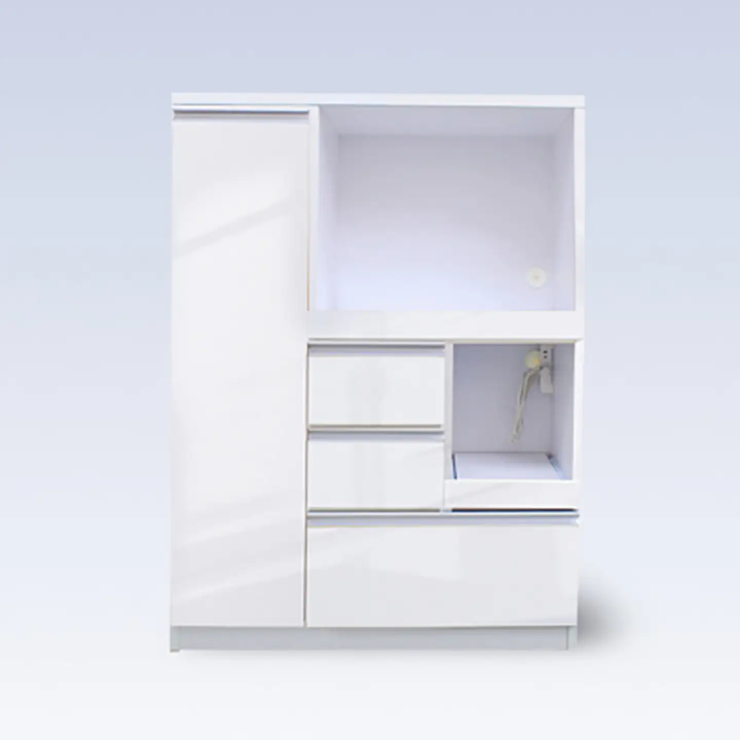 90レンジ台 クオーネ（白）【諸富家具】：C139-003
