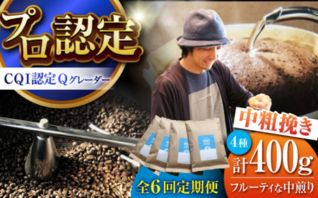 【全6回定期便】 【中粗挽きタイプ】 フルーティな中煎り ＜スペシャルティコーヒー＞ 400ｇセット 【イヌイットコーヒーロースター】[ASAB032]