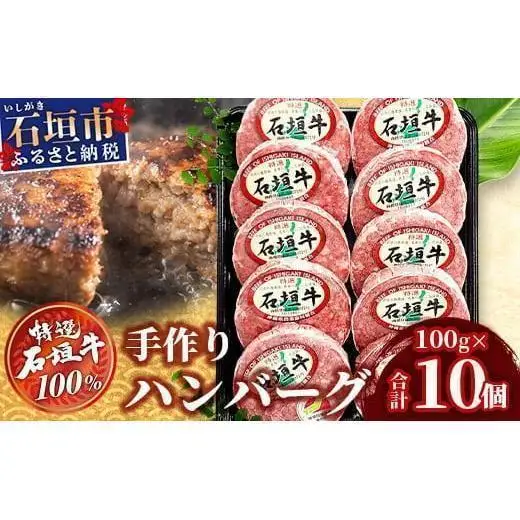 石垣牛 ハンバーグ セット (100g×10個)＜2026年5月発送＞ | 国産 石垣牛100% 沖縄 石垣島産 高級 黒毛和牛 ビーフ ハンバーグセット