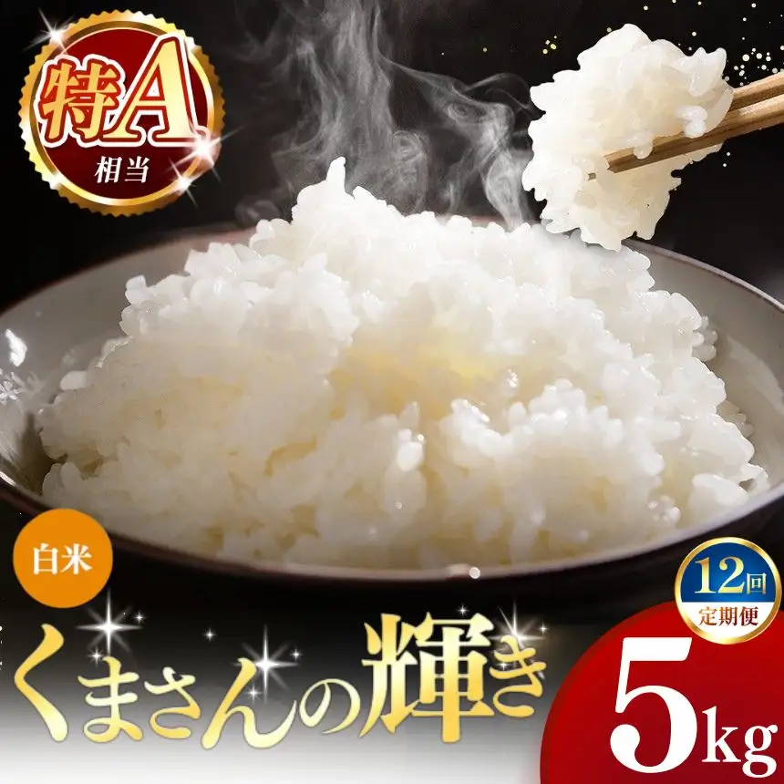 【定期便12回】令和7年産 熊本県産 くまさんの輝き 白米 5kg こめ 米