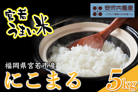 令和8年産 【先行予約】にこまる 5kg 【10月下旬より順次発送】福岡県宮若産〈安河内農産〉 [M04-5] 九州のお米食味コンクール金賞米 精米 ブランド米 コメ ご飯 白米