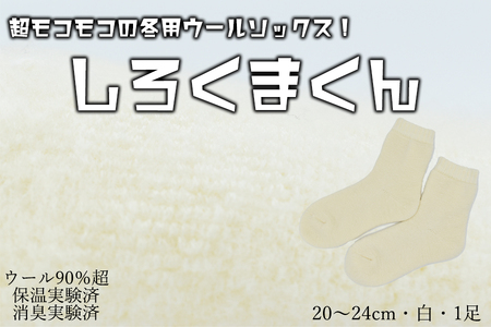 本当に温かいウールの靴下　しろくまくん（ホワイト）Ｍ２０cm ～２４cm// ー 靴下 温かい 温活 ルームソックス 冷え  ウール 足元 靴下 くつした ソックス ルームシューズ日本製 奈良県 広陵町
