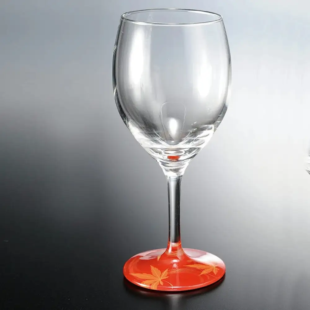 みよし漆器本舗 紀州塗り ぬりもん de Verre ワイングラス 紅葉 赤 300ml