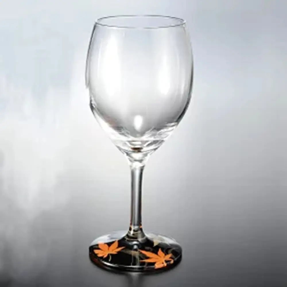 みよし漆器本舗 紀州塗り ぬりもん de Verre ワイングラス 紅葉 黒 300ml