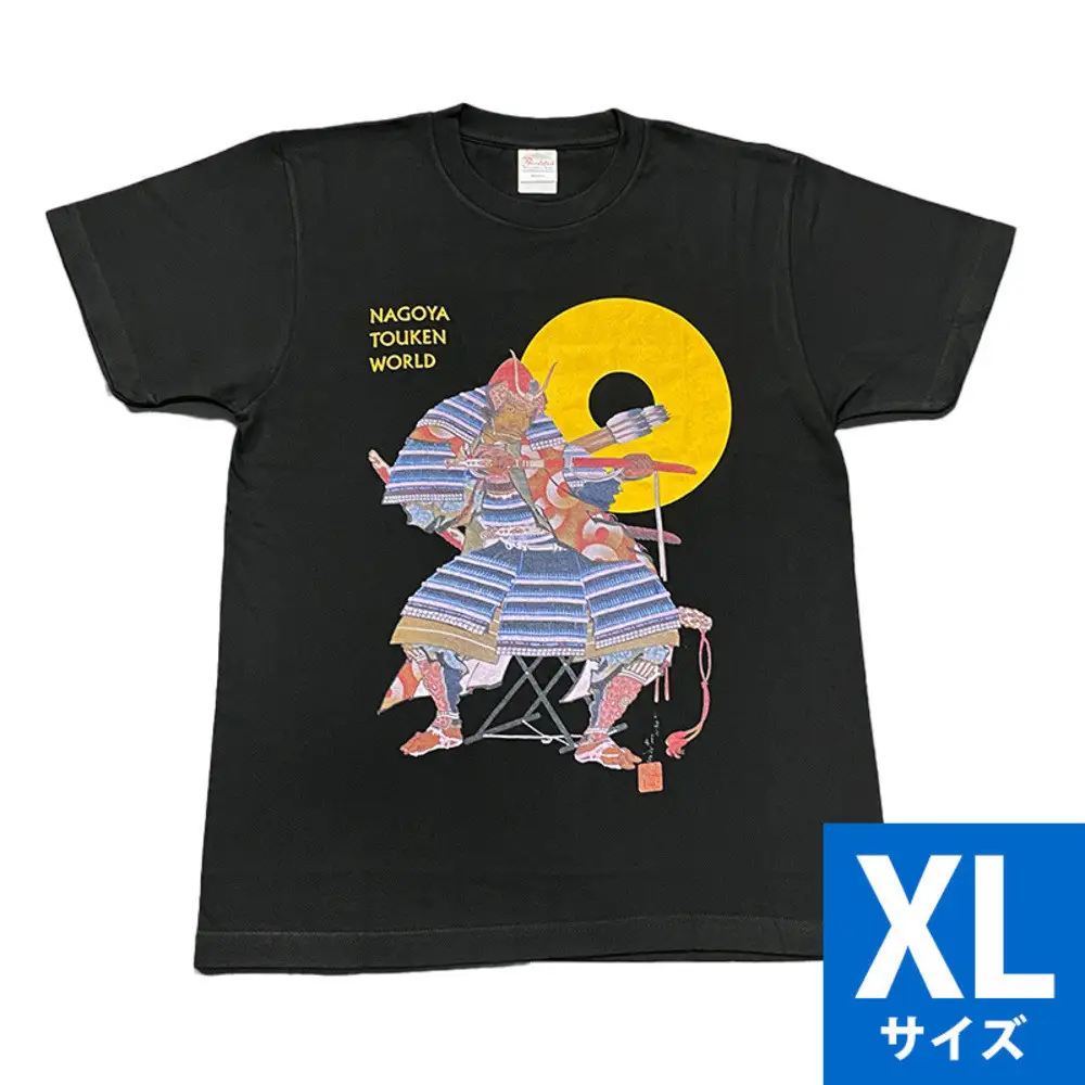 オリジナル【加藤清正Tシャツ】XLサイズ（ブラック）／名古屋刀剣博物館