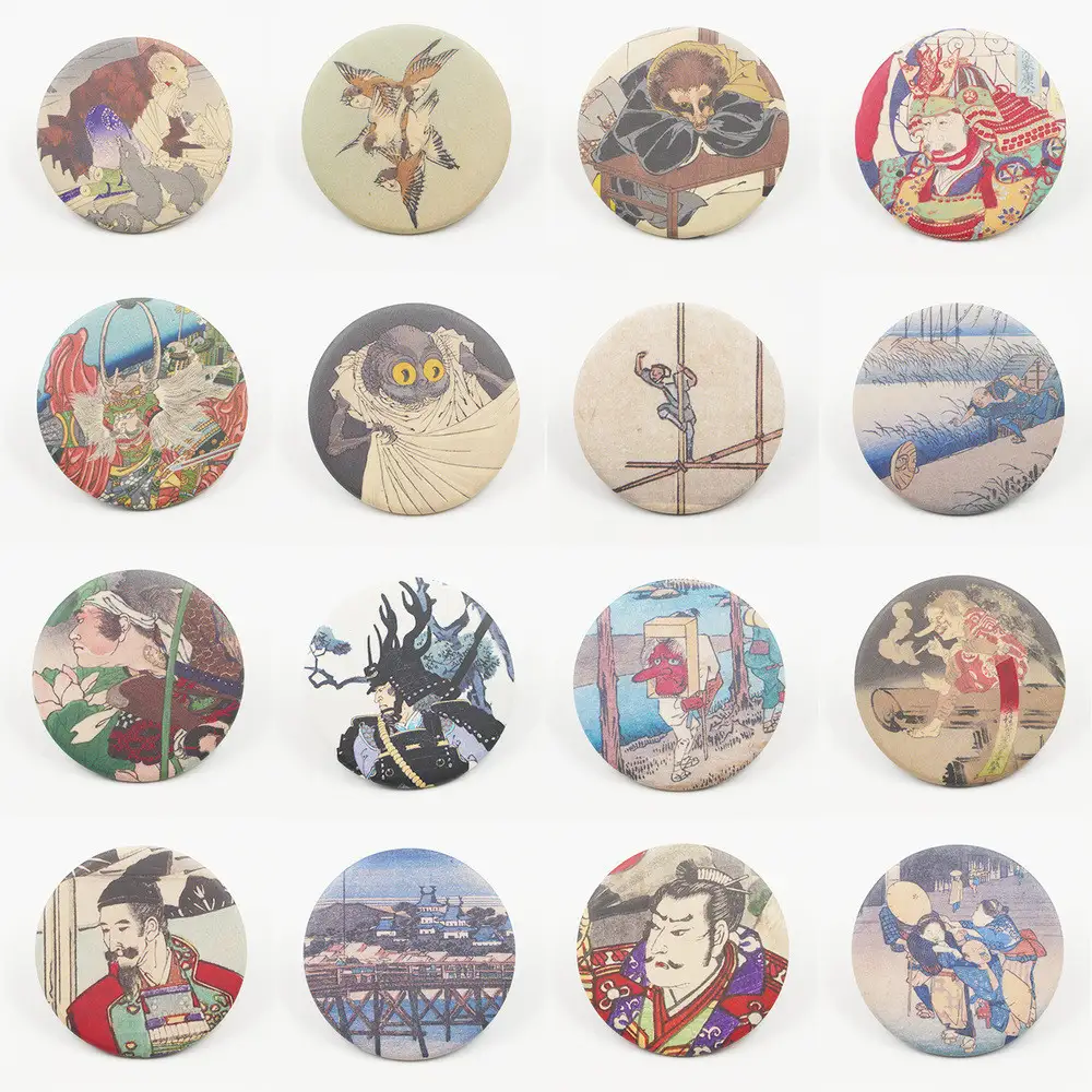 オリジナル【浮世絵缶バッジ】16点セット／名古屋刀剣博物館