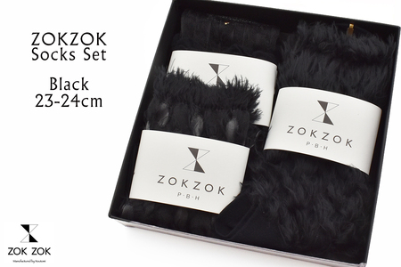 上質感を足にまとうラグジュアリーソックス ZOKZOK 3足セット (ブラック系) /// 靴下 くつした くつ下 ソックス 足元 ラグジュアリー 婦人 レディース 女性  セット 母の日 ファッション おしゃれ 日本製 奈良県 広陵町