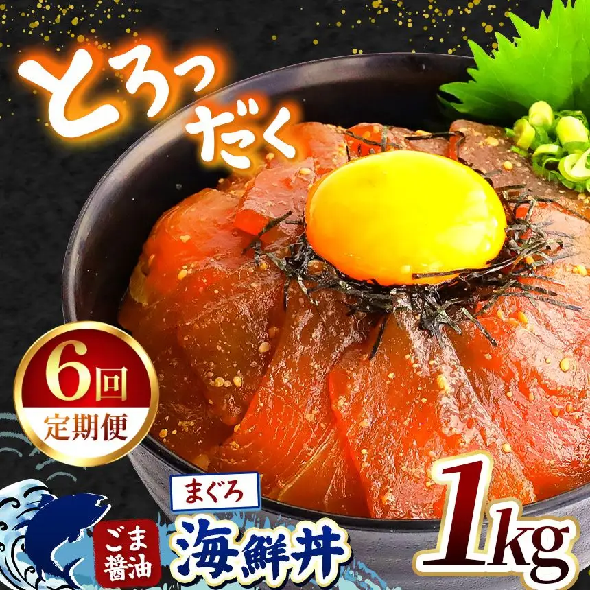 【 定期便6回 】 "とろだく” ごま醤油 海鮮丼 まぐろ 約 1kg 魚 海鮮
