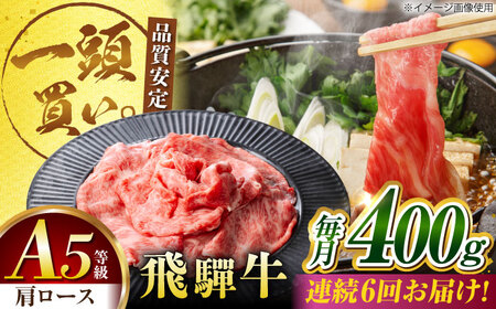 【6回定期便】飛騨牛肩ロース 400g×1パック すき焼きしゃぶしゃぶ用肉 [AVBO031]