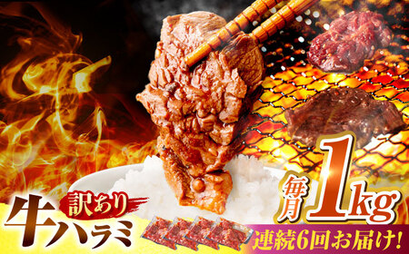 【6回定期便】【訳あり】味付けハラミ 1kg(250ｇ×4パック) [AVBO043]