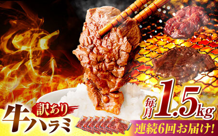【6回定期便】【訳あり】味付けハラミ 1.5kg(250ｇ×6パック) [AVBO046]